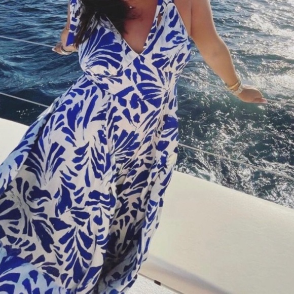 Alexis Botanical Tie Strap Asymmetrical Hem Dress - Picture 10 of 16